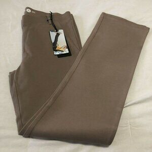 Betabrand | SZ M Petite | Straight Leg Classic Dress Pants Khaki Twill | NWT